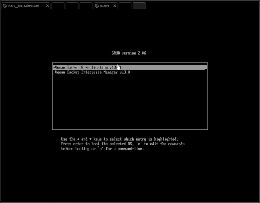 Start der Installation vom VBR v13 von der ISO, es steht neben VBR auch VBEM zur Auswahl