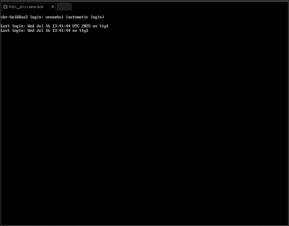 VBR v13 Beta 2 TUI Autologon zur Konfiguration im Anschluss an die Installation