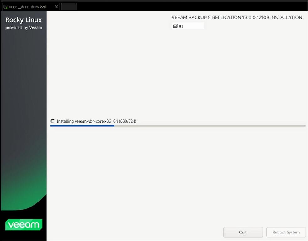 VBR v13 Beta 2 grafische Installation