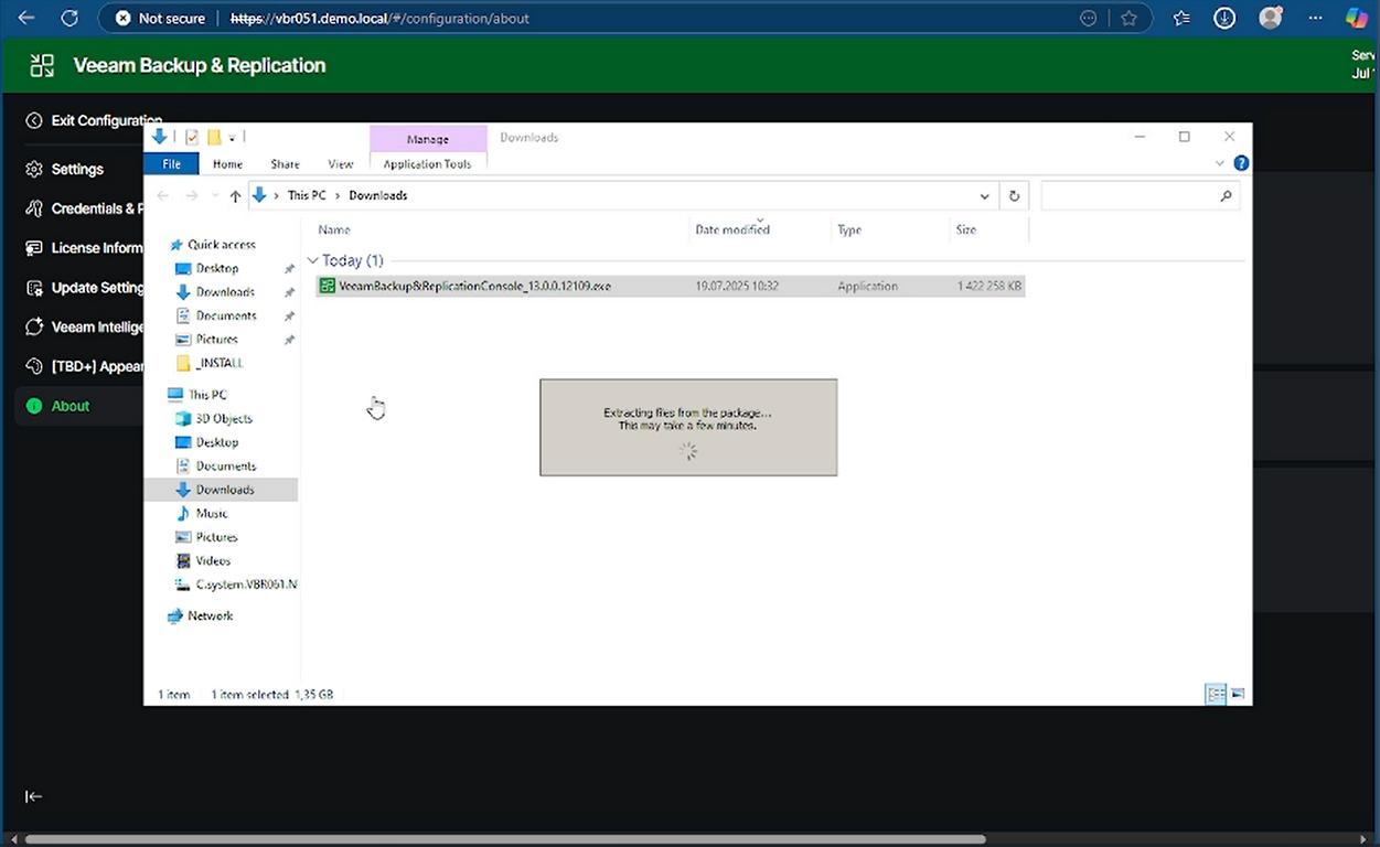 VBR v13 Beta 2 Windows Console Installation