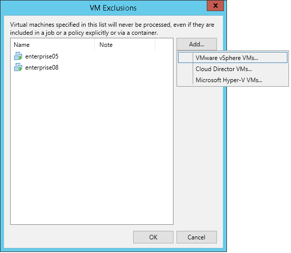 VBR v12 Global VM Exclusion - Bildrechte: Veeam