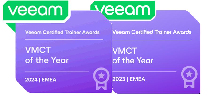 Das Double: nach 2023 auch 2024 wieder Veeam EMEA Trainer of the year